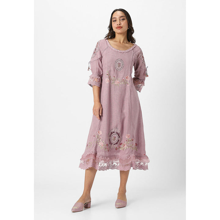 Kaveri Pink Rote Bed Of Rose Dress