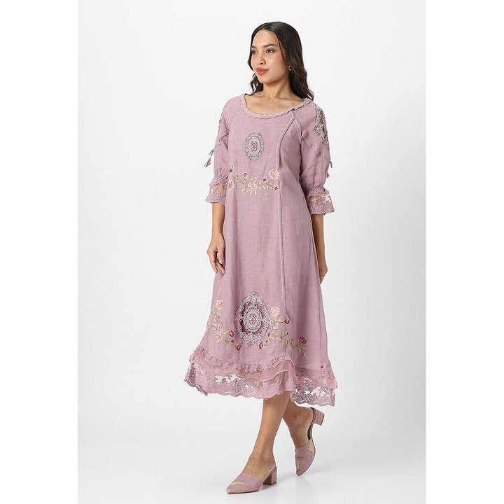 Kaveri Pink Rote Bed Of Rose Dress