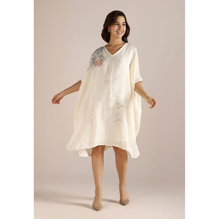 Kaveri Off-white Poppy Kaftan Dress