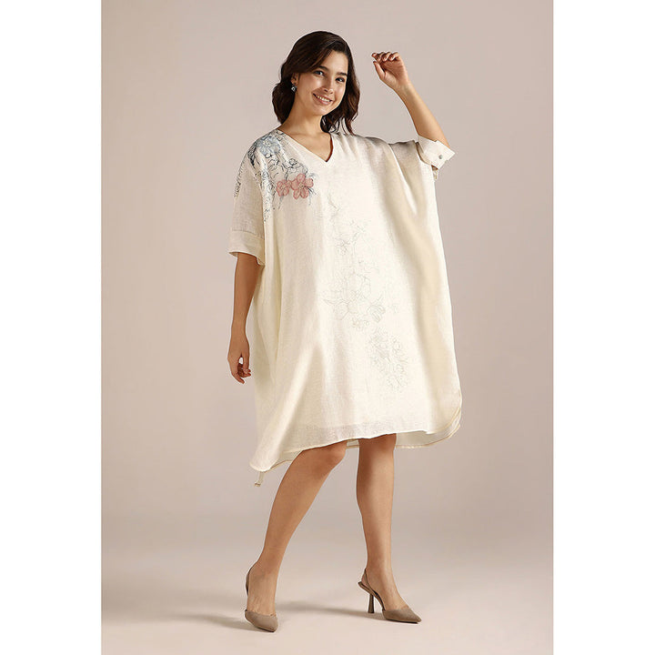 Kaveri Off-white Poppy Kaftan Dress