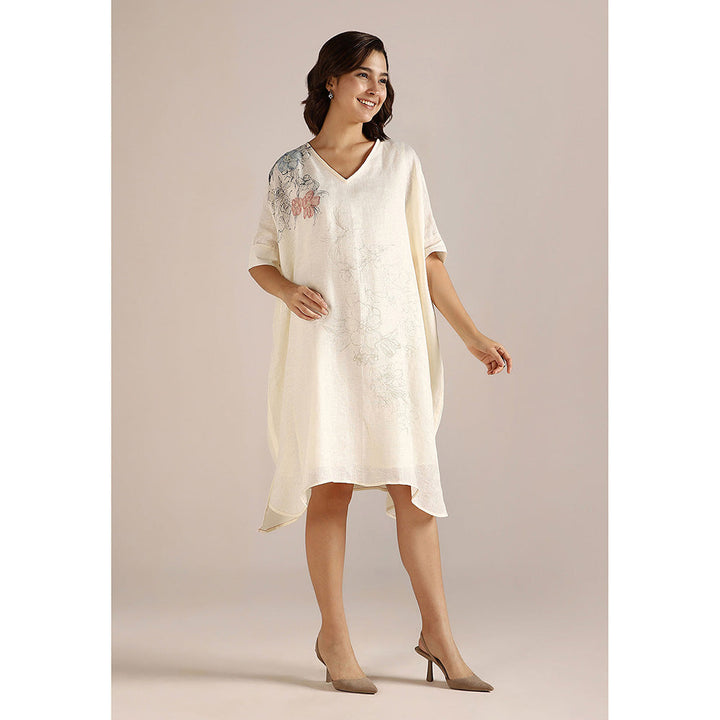 Kaveri Off-white Poppy Kaftan Dress