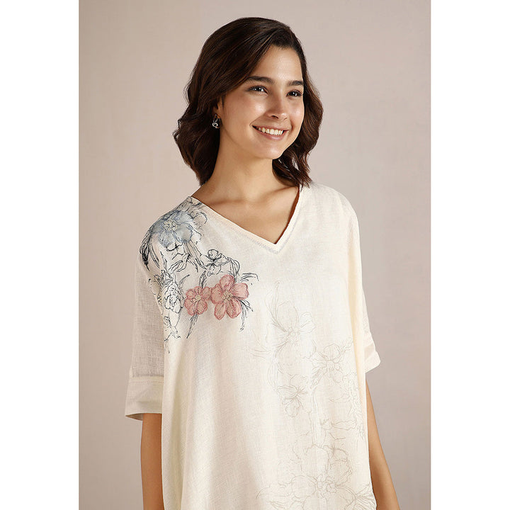 Kaveri Off-white Poppy Kaftan Dress