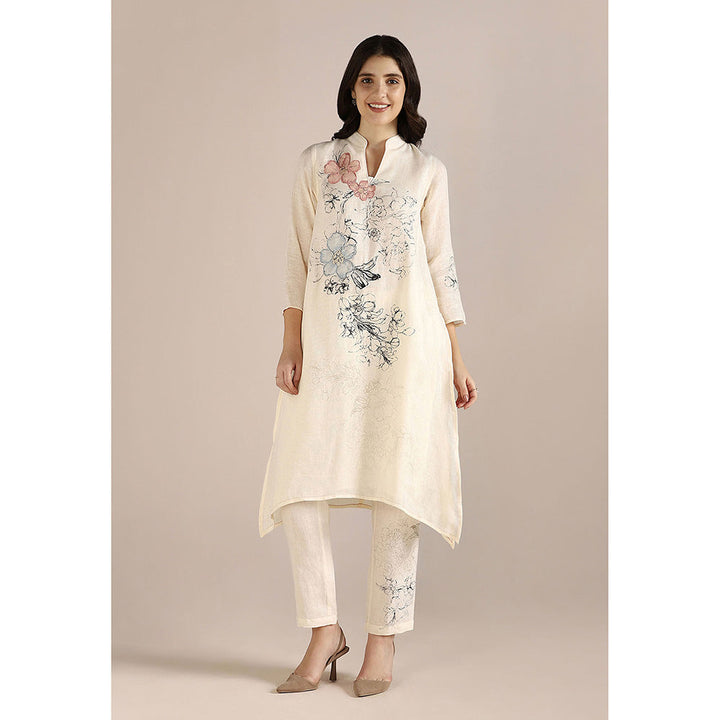 Kaveri Off-white Poppy Pop Fly Free Co-Ord (Set of 2)