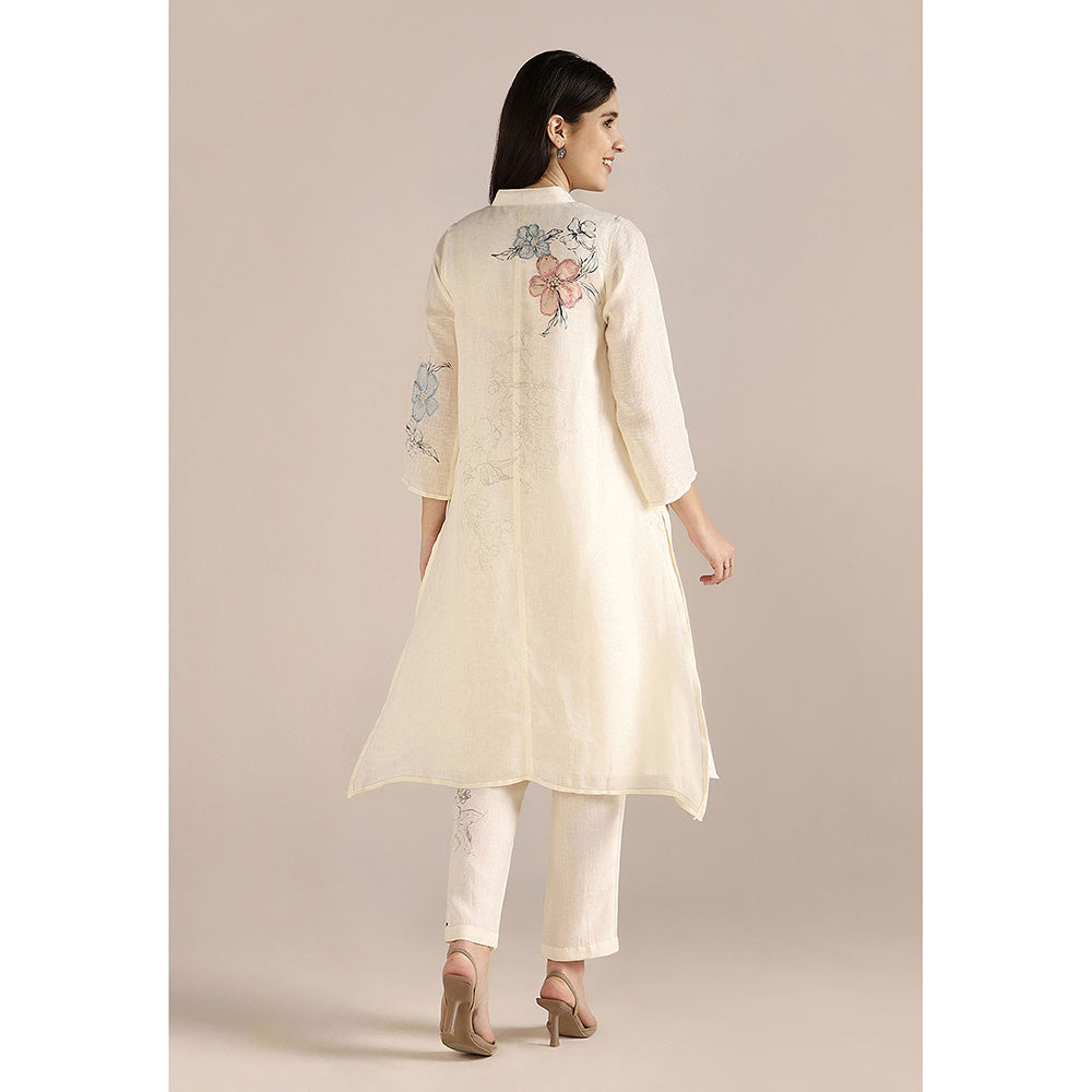 Kaveri Off-white Poppy Pop Fly Free Co-Ord (Set of 2)