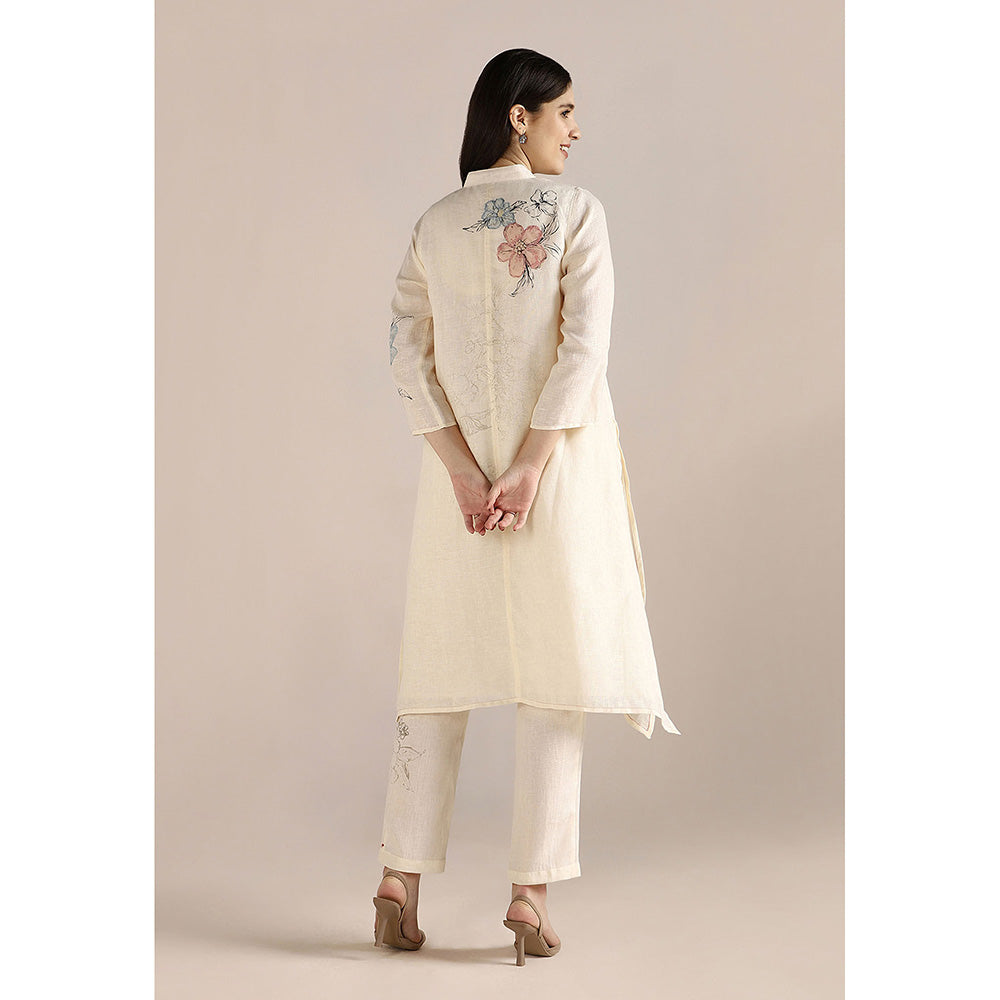 Kaveri Off-white Poppy Pop Fly Free Co-Ord (Set of 2)