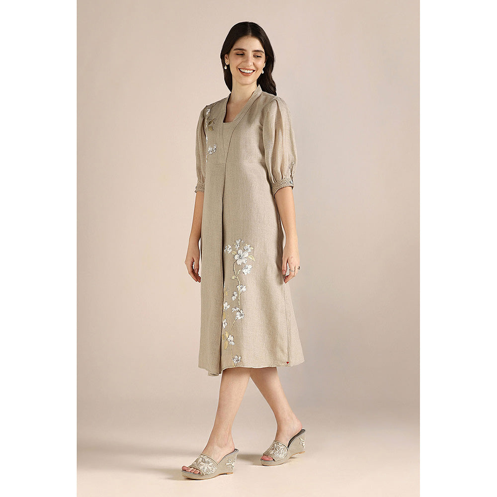 Kaveri Beige Natural Camelia Dress