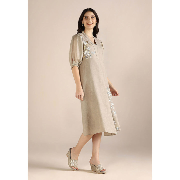 Kaveri Beige Natural Camelia Dress