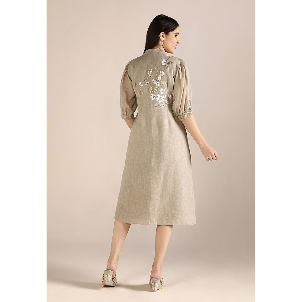 Kaveri Beige Natural Camelia Dress