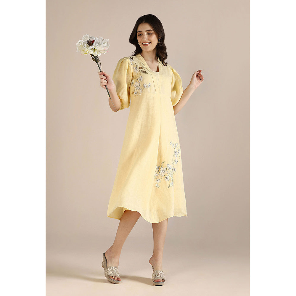 Kaveri Yellow Buttercup Camelia Dress