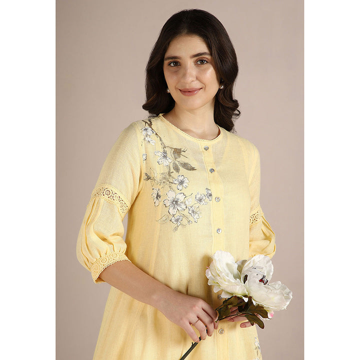 Kaveri Yellow Buttercup Camelia Ice Cream Cone Co-Ord (Set of 2)