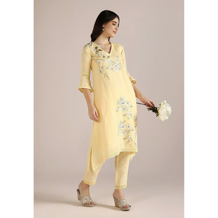 Kaveri Yellow Buttercup Camelia Fly Free Co-Ord (Set of 2)