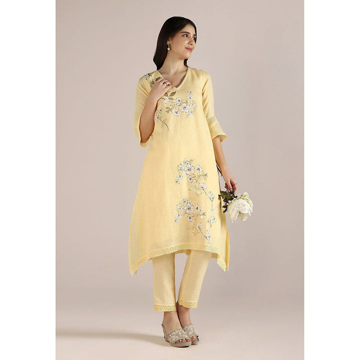 Kaveri Yellow Buttercup Camelia Fly Free Co-Ord (Set of 2)