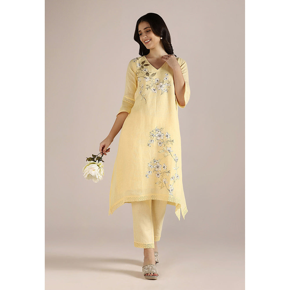 Kaveri Yellow Buttercup Camelia Fly Free Co-Ord (Set of 2)