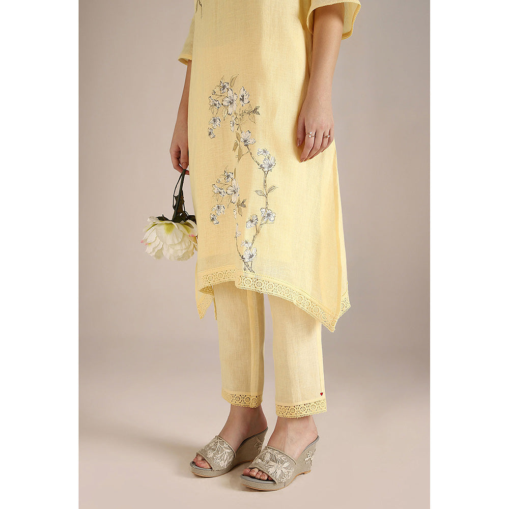 Kaveri Yellow Buttercup Camelia Fly Free Co-Ord (Set of 2)