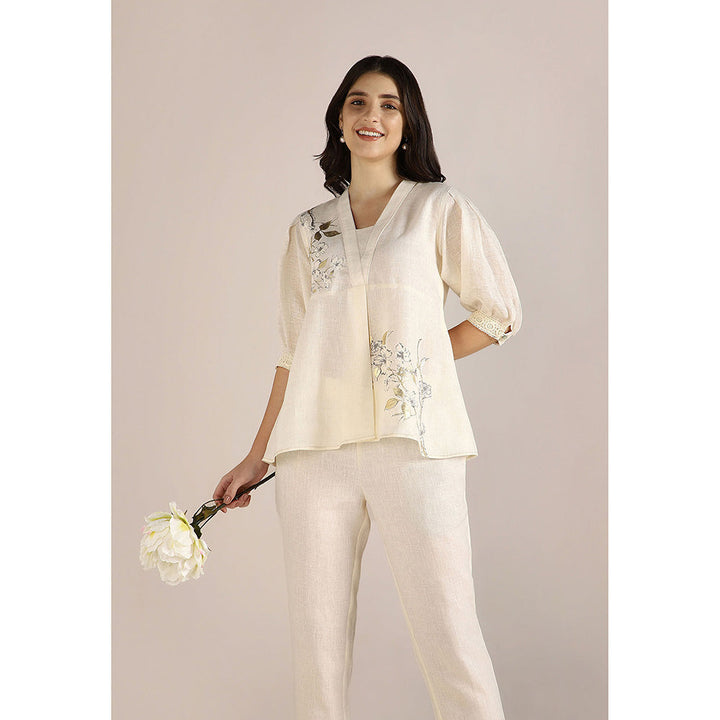 Kaveri Off-white Camelia Co-Ord (Set of 2)