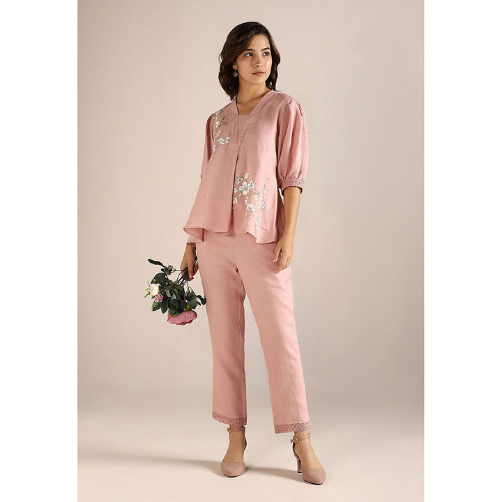 Kaveri Pink Blush Camelia Co-Ord (Set of 2)