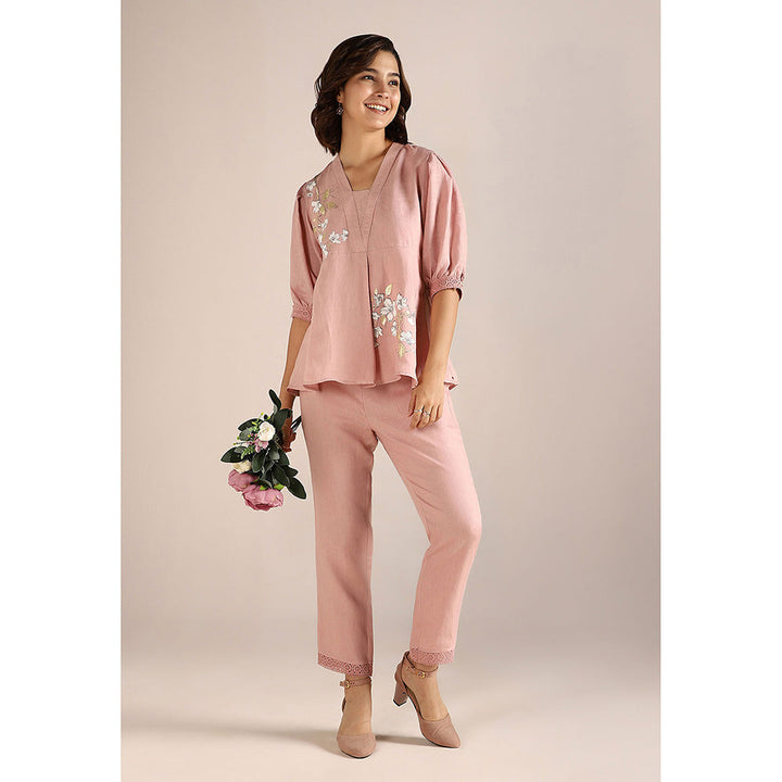 Kaveri Pink Blush Camelia Co-Ord (Set of 2)