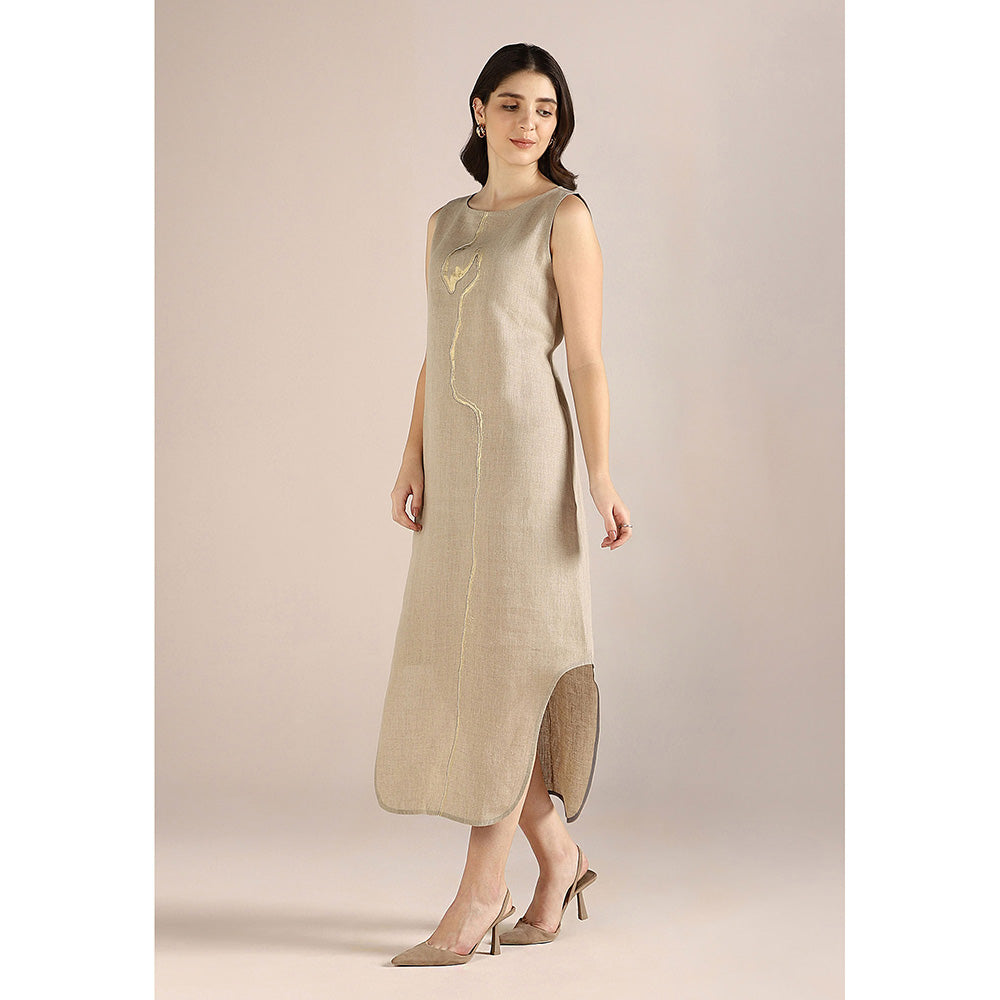 Kaveri Beige Natural Body Line Roots Dress