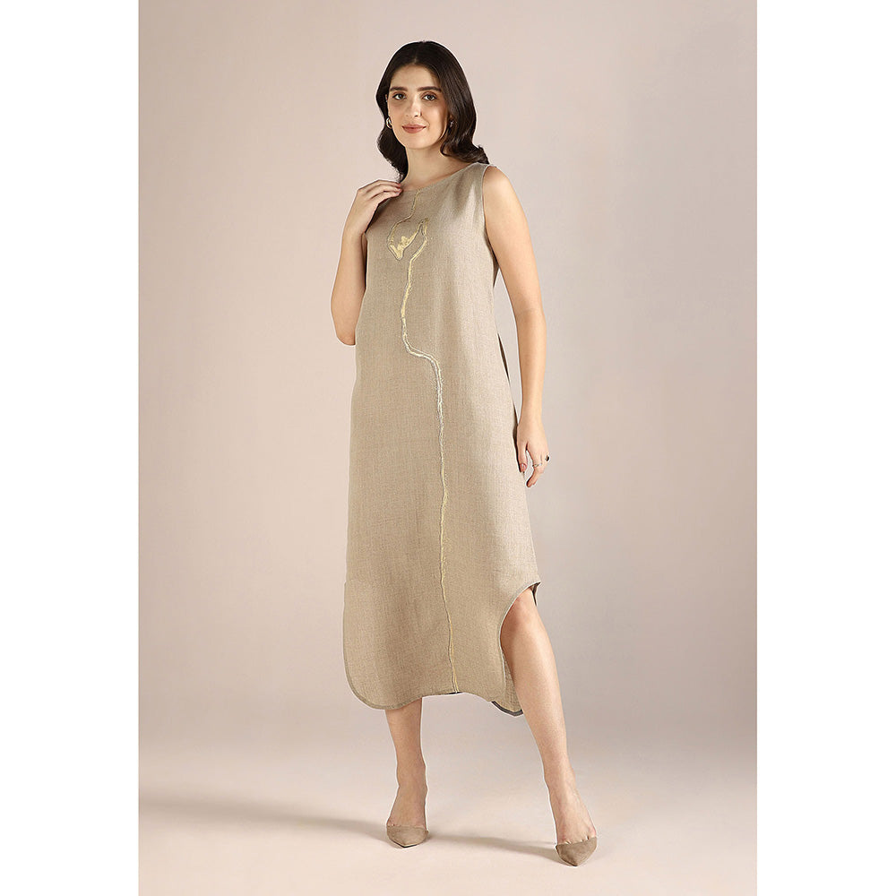 Kaveri Beige Natural Body Line Roots Dress