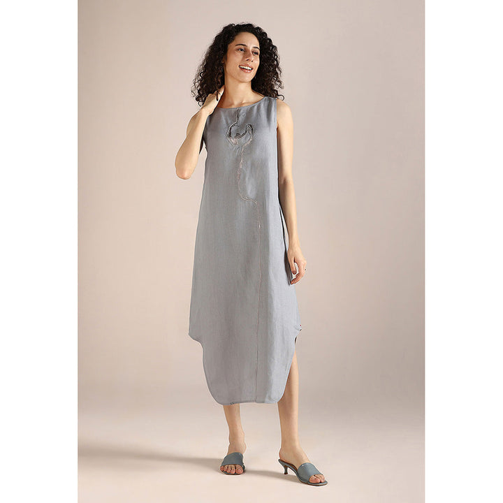 Kaveri Shadow Blue Body Line Roots Dress