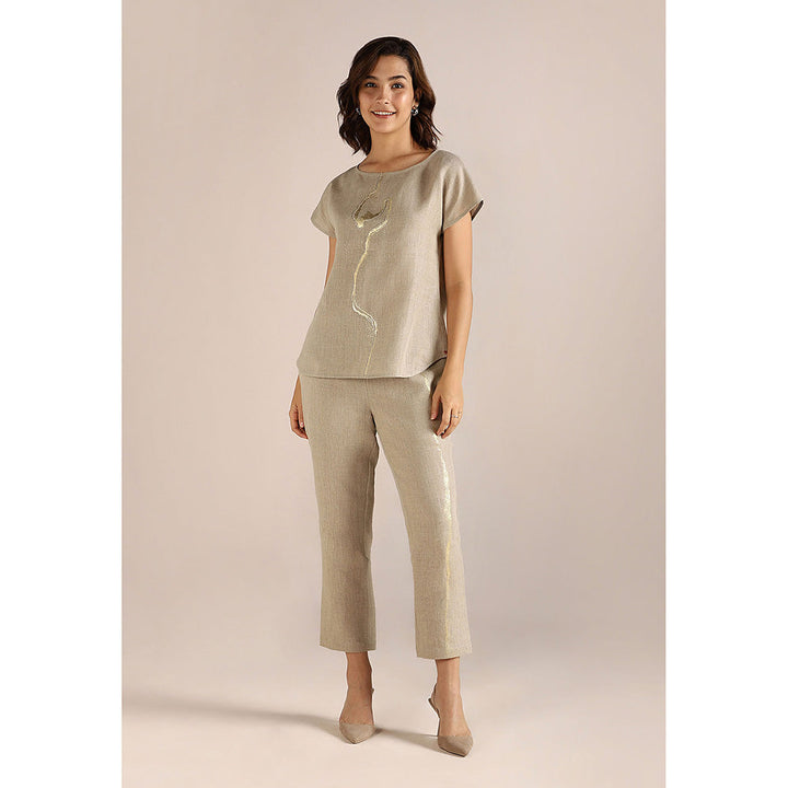 Kaveri Beige Natural Body Line Square Co-Ord (Set of 2)