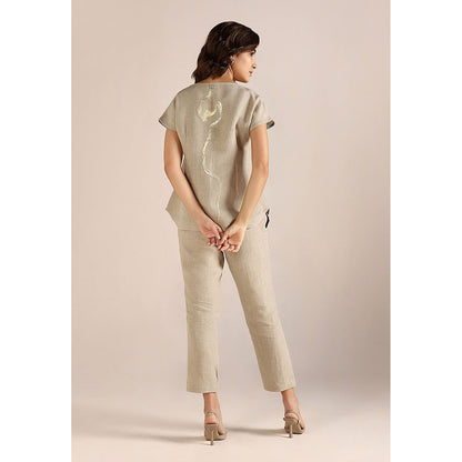 Kaveri Beige Natural Body Line Square Co-Ord (Set of 2)