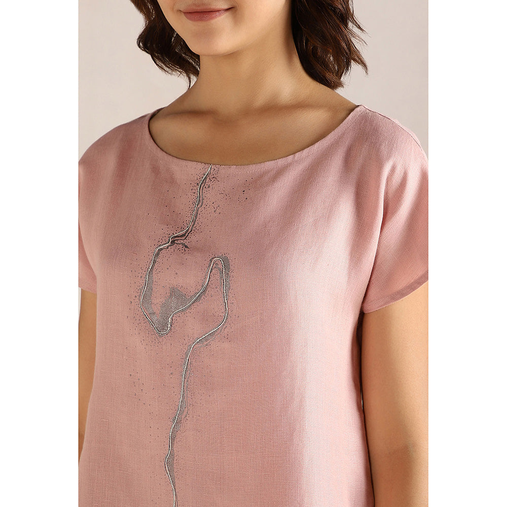 Kaveri Pink Blush Body Line Square Co-Ord (Set of 2)