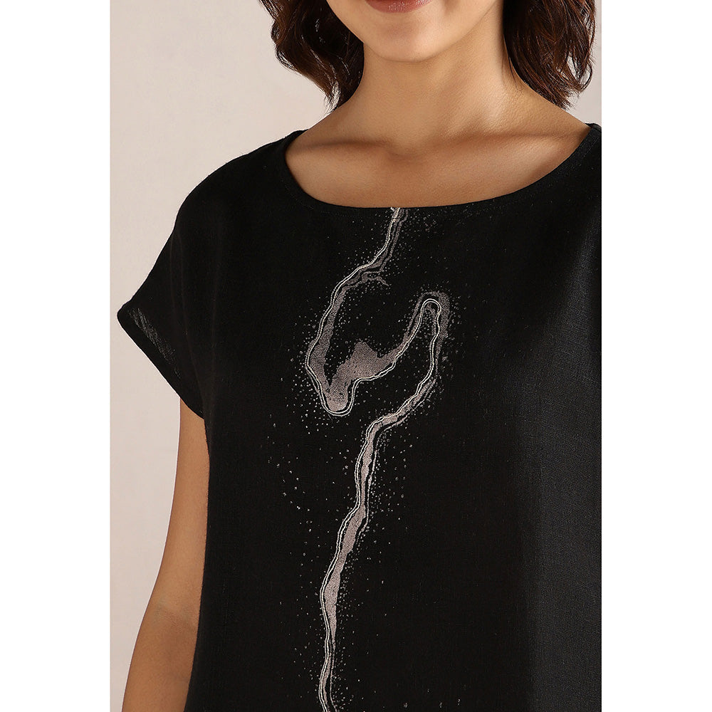 Kaveri Black Body Line Square Co-Ord (Set of 2)