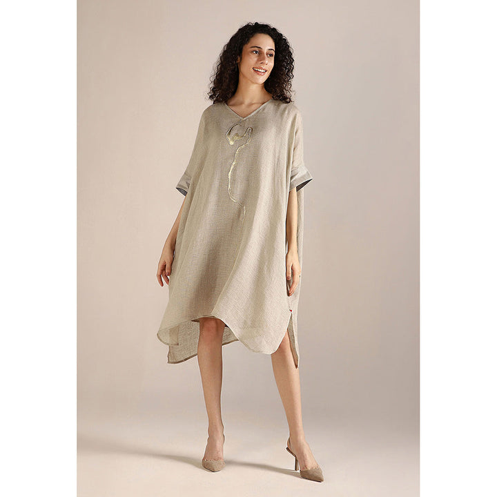 Kaveri Beige Natural Body Line Kaftan Dress