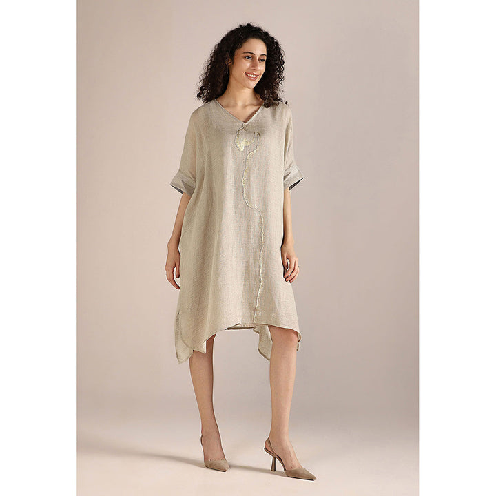 Kaveri Beige Natural Body Line Kaftan Dress