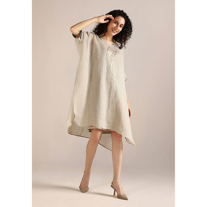 Kaveri Beige Natural Body Line Kaftan Dress