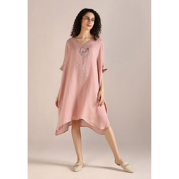 Kaveri Pink Blush Body Line Kaftan Dress