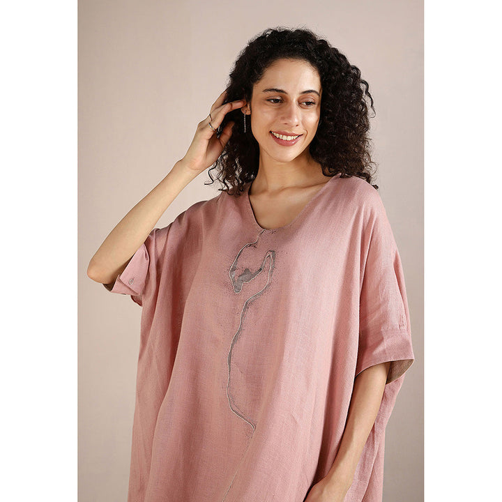 Kaveri Pink Blush Body Line Kaftan Dress