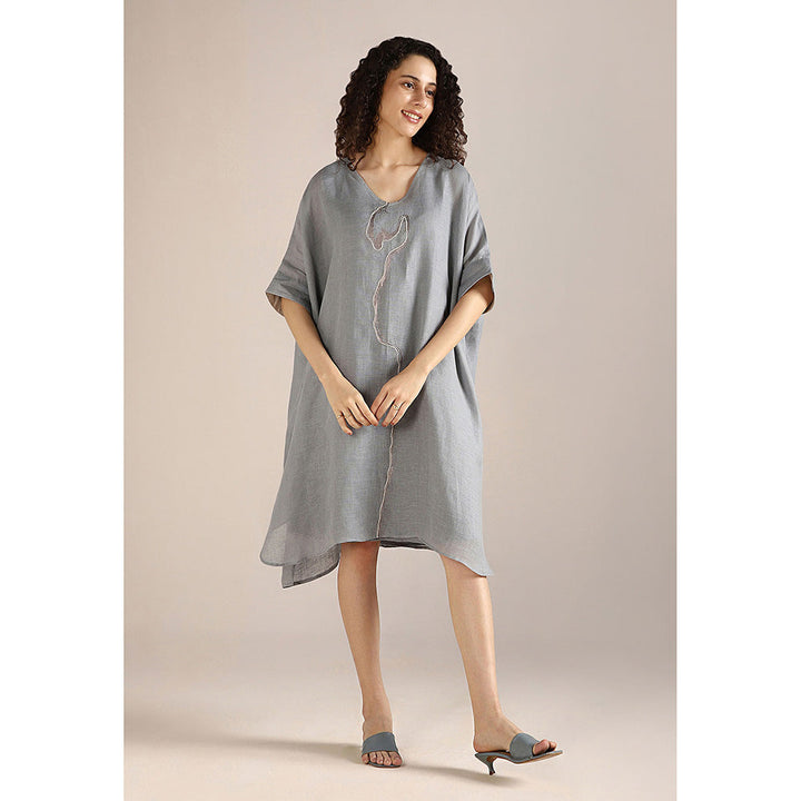 Kaveri Shadow Blue Body Line Kaftan Dress