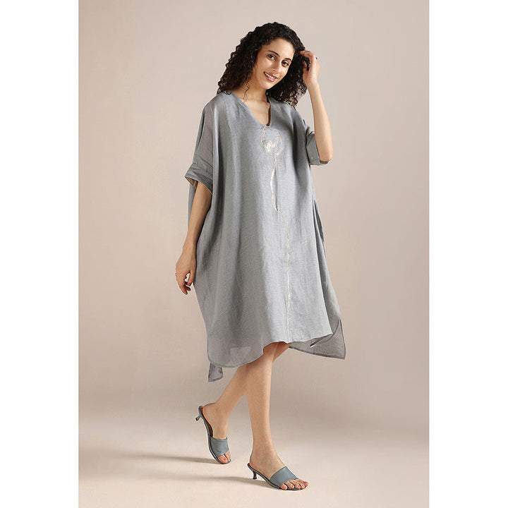 Kaveri Shadow Blue Body Line Kaftan Dress