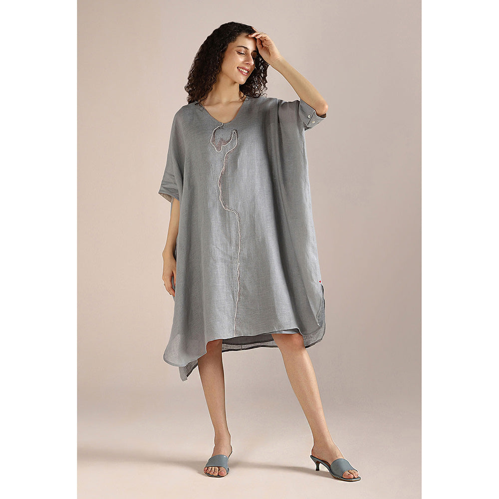 Kaveri Shadow Blue Body Line Kaftan Dress