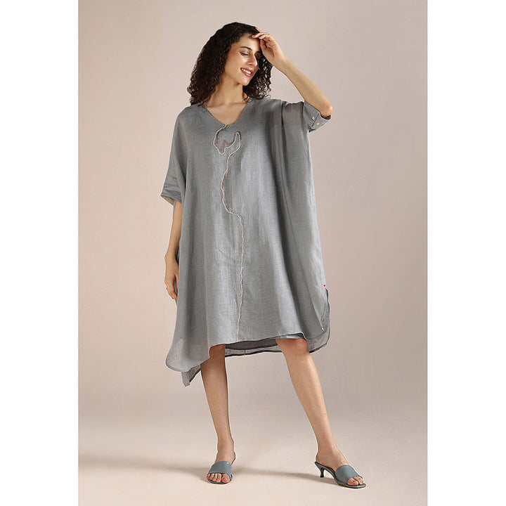 Kaveri Shadow Blue Body Line Kaftan Dress