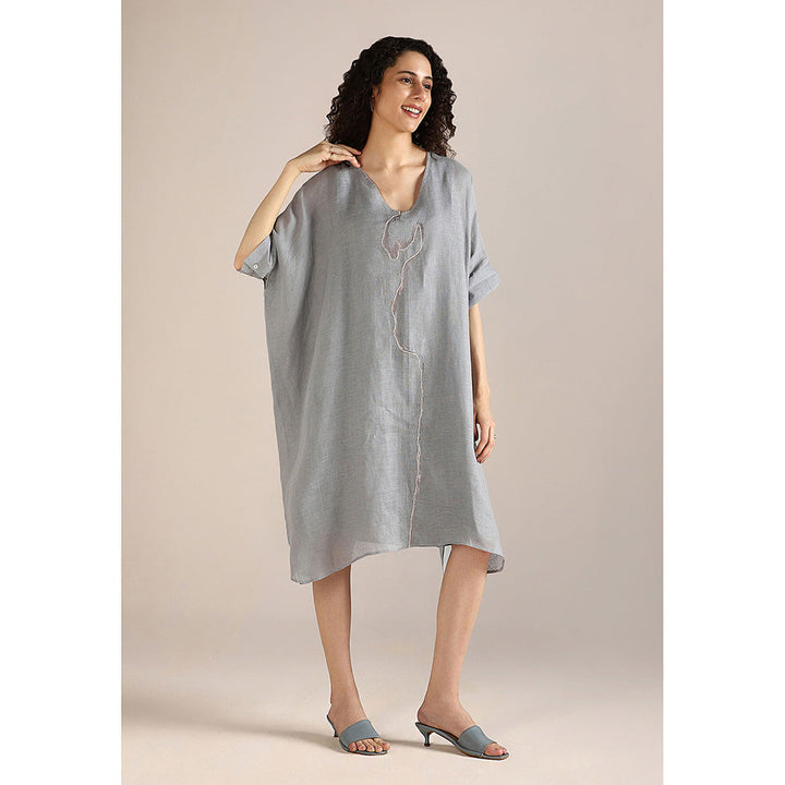 Kaveri Shadow Blue Body Line Kaftan Dress