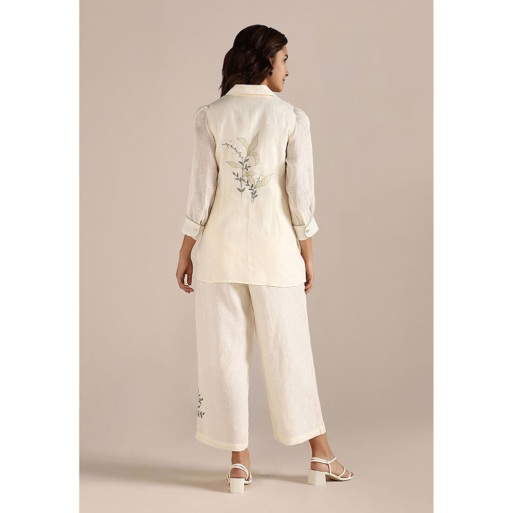 Kaveri Off-white Honey Suckle Tie Co-Ord (Set of 2)