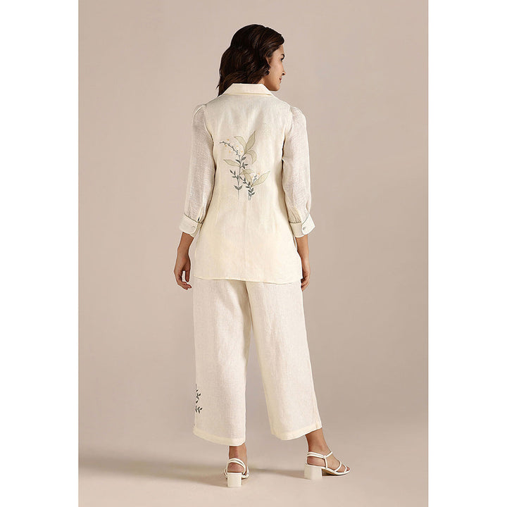 Kaveri Off-white Honey Suckle Tie Co-Ord (Set of 2)