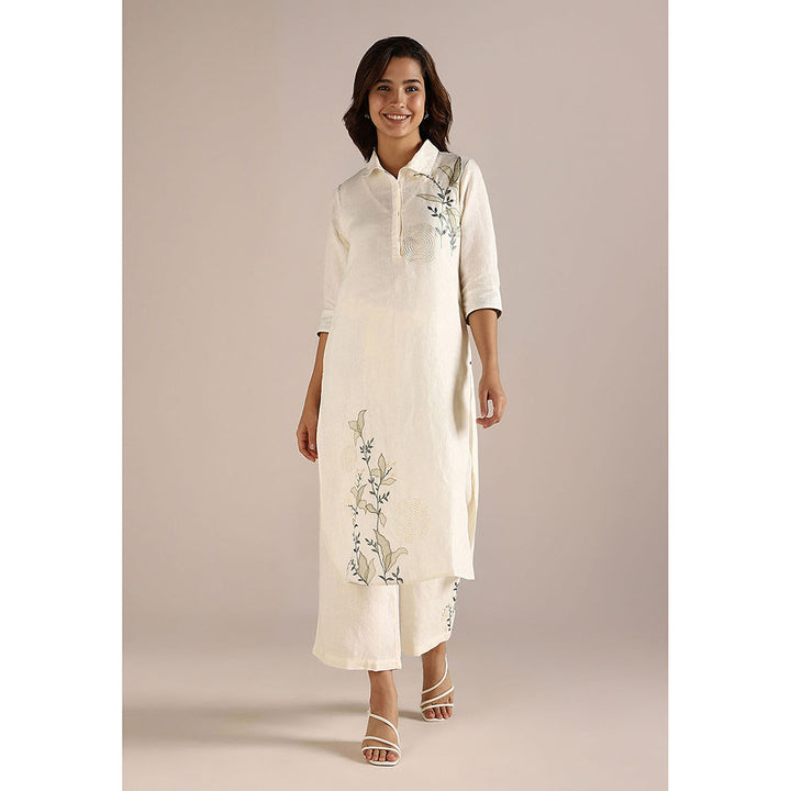 Kaveri Off-white Honey Suckle Co-Ord (Set of 2)