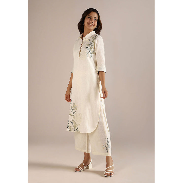 Kaveri Off-white Honey Suckle Co-Ord (Set of 2)