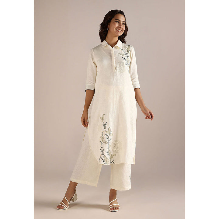 Kaveri Off-white Honey Suckle Co-Ord (Set of 2)