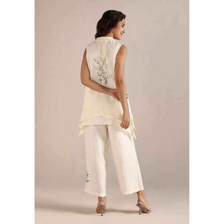 Kaveri Off-white Honey Suckle Sun Co-Ord (Set of 2)