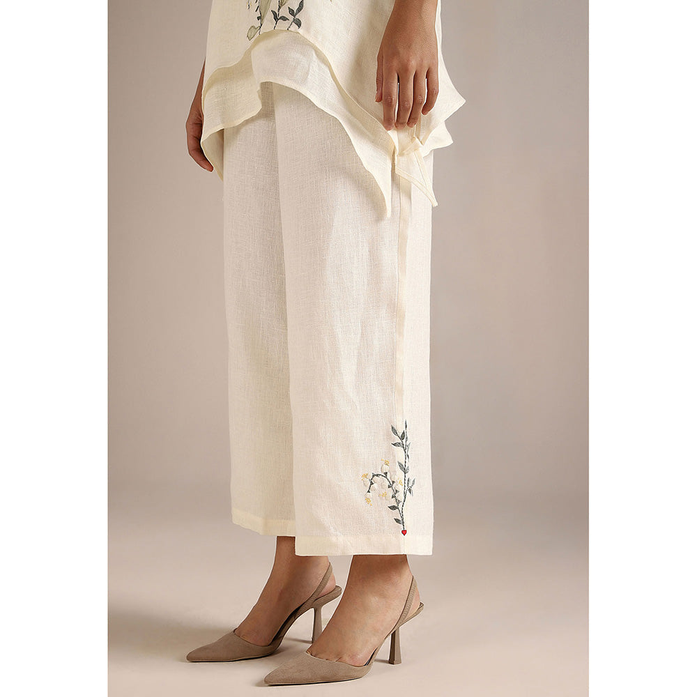 Kaveri Off-white Honey Suckle Sun Co-Ord (Set of 2)