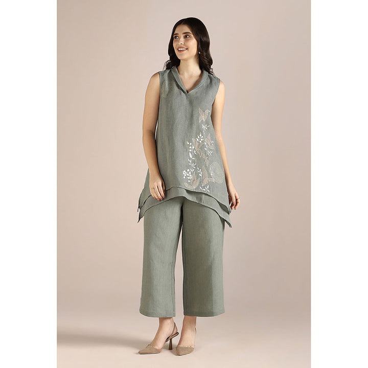 Kaveri Green Jade Honey Suckle Sun Co-Ord (Set of 2)