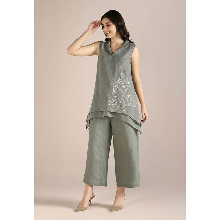 Kaveri Green Jade Honey Suckle Sun Co-Ord (Set of 2)