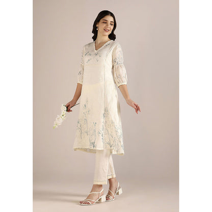 Kaveri Off-white Savannah Fly Free Co-Ord (Set of 2)