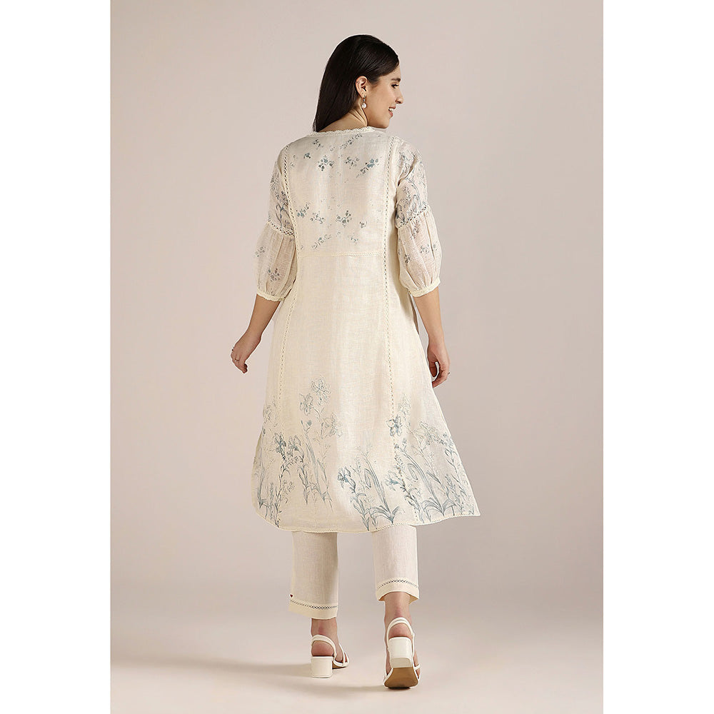 Kaveri Off-white Savannah Fly Free Co-Ord (Set of 2)