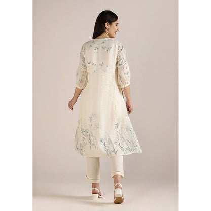 Kaveri Off-white Savannah Fly Free Co-Ord (Set of 2)